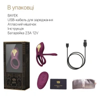 Смарт-ерекційне кільце Zalo - BAYEK Velvet Purple, подвійне з ввідною частиною, пульт ДК — Переглянути зображення 12