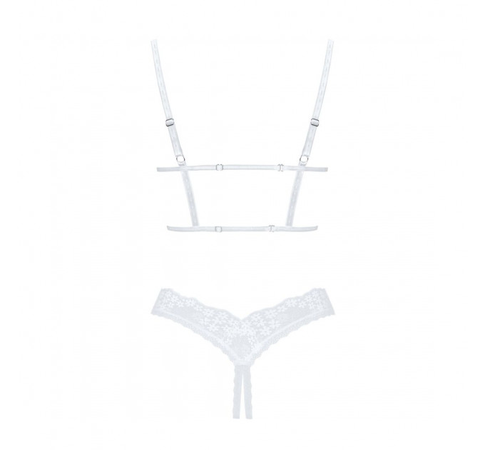 Еротичний комплект Obsessive Heavenlly 2-pcs cupless set XL/2XL, відкриті груди, з доступом