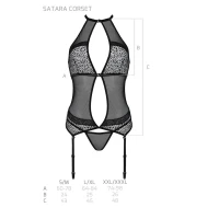 Корсет з пажами Passion SATARA CORSET S/M red, стрінги, мереживо, застібки спереду та ззаду — Переглянути зображення 5