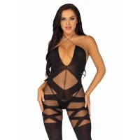 Бодістокінг Leg Avenue Illusion halter bodystocking One size Black, доступ — Переглянути зображення 1