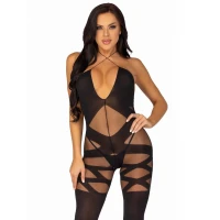 Бодістокінг Leg Avenue Illusion halter bodystocking One size Black, доступ — Переглянути зображення 4
