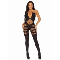 Бодістокінг Leg Avenue Illusion halter bodystocking One size Black, доступ — Переглянути зображення 5