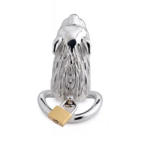 Клітка для пеніса Master Series: Tiger King Cock Cage With Lock, три кільця, замок, три ключі — Просмотреть изображение 4