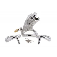 Клітка для пеніса Master Series: Tiger King Cock Cage With Lock, три кільця, замок, три ключі — Просмотреть изображение 2