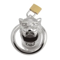 Клітка для пеніса Master Series: Tiger King Cock Cage With Lock, три кільця, замок, три ключі — Просмотреть изображение 3