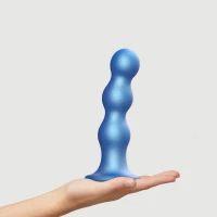 Насадка для страпона Strap-On-Me Dildo Plug Balls Blue Metallic XL — Переглянути зображення 2