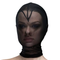 Маска серце сітка із повністю закритим обличчям Feral Feelings - Hearts Mask Black/Black — Переглянути зображення 1