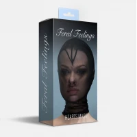 Маска серце сітка із повністю закритим обличчям Feral Feelings - Hearts Mask Black/Black — Переглянути зображення 2