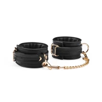 Наручники з ланцюжком Liebe Seele Black Organosilicon Wrist Cuff, екошкіра — Переглянути зображення 1