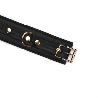Наручники з ланцюжком Liebe Seele Black Organosilicon Wrist Cuff, екошкіра — Переглянути зображення 5