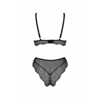 Комплект Passion AMBERLY SET black, XXL/XXXL, бралетт и трусики бразилиана