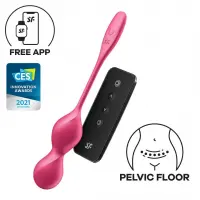 Вагінальні смарт-кульки з вібрацією Satisfyer Love Birds 2 Connect App Red, 86 г, пульт ДК — Просмотреть изображение 1