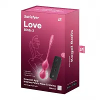Вагінальні смарт-кульки з вібрацією Satisfyer Love Birds 2 Connect App Red, 86 г, пульт ДК — Просмотреть изображение 5