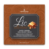 Пробник геля для мінету Sensuva Lic-o-licious Salted Caramel (6 мл), оліїстий, без цукру — Переглянути зображення 1