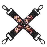 БДСМ-набір LOCKINK The Flowering Serpent Bondage Set, чорний, з малюнком у вигляді змій, 7 предметів — Просмотреть изображение 6