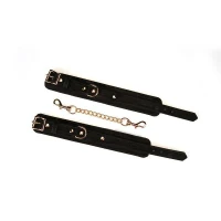 Наручники Liebe Seele Boudoir Amor Wrist Cuffs Black, з’єднувальний ланцюжок на карабінах — Переглянути зображення 4