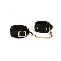 Наручники Liebe Seele Boudoir Amor Wrist Cuffs Black, з’єднувальний ланцюжок на карабінах — Переглянути зображення 3