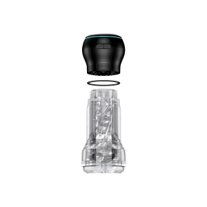 Мастурбатор Kiiroo Feel Pocket Crystal зі всмоктувальною інтерактивною насадкою PowerBlow Combo Set