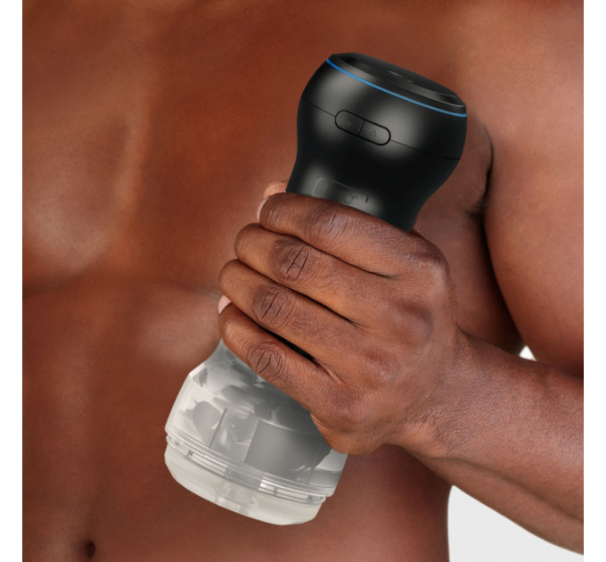 Мастурбатор Kiiroo Feel Pocket Crystal зі всмоктувальною інтерактивною насадкою PowerBlow Combo Set