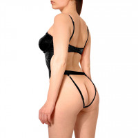 Сексуальное лакированное боди Art of Sex - Josephine черное M