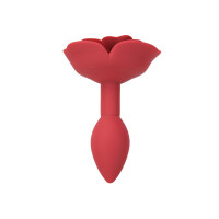 Силиконовая анальная пробка Lux Active с розой - Red Rose Silicone Anal Plug
