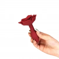 Силіконова анальна пробка Lux Active с розой - Red Rose Silicone Anal Plug — Переглянути зображення 3