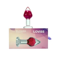Розкішна анальна пробка Loviss Gomphrena Globosa Anal Plug зі справжнім амарантом усередині — Переглянути зображення 2