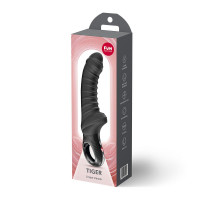 Вибратор для точки G Fun Factory TIGER Black, ребристый, подходит для анальной стимуляции — Просмотреть изображение 5