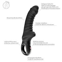 Вібратор для точки G Fun Factory TIGER Black, ребристий, підходить для анальної стимуляції — Просмотреть изображение 2