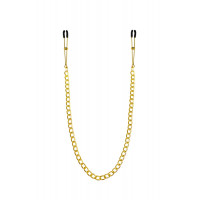 Тонкі затискачі для сосків з ланцюжком Feral Feelings - Chain Thin nipple clamps, золото/чорний