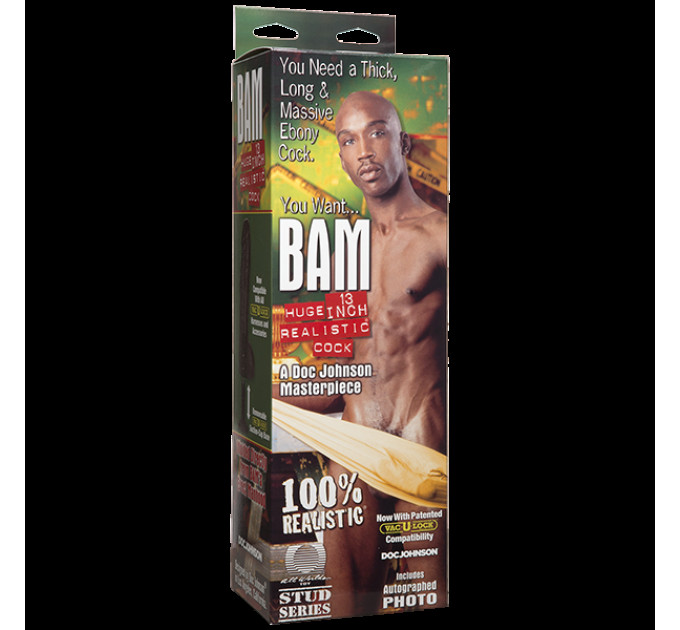Фаллоимитатор Doc Johnson BAM - Huge 13 Inch Realistic Cock (повреждена упаковка!!!)