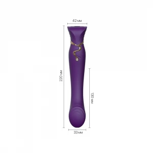 Смартвібратор Zalo — Queen Twilight Purple, пульсівна перлина, кристал Swarovski