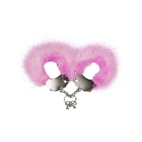 Наручники металеві Adrien Lastic Handcuffs Pink з рожевим пухнастим оздобленням — Переглянути зображення 1