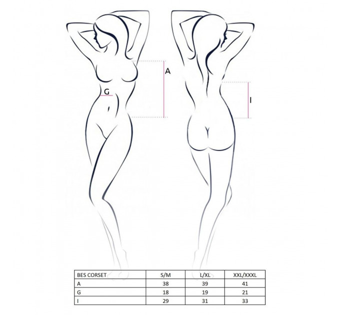 Корсет під латекс з пажами Passion Exclusive BES CORSET L/XL, black, стрінги, шнурівка