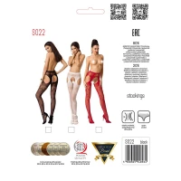Сексуальні колготки-бодістокінги Passion S022 One Size, Red, імітація панчіх і пояса з гартерами — Переглянути зображення 5