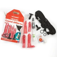 Набор для страпона Doc Johnson Vac-U-Lock Crystal Jellies Set, диаметр 3,8см, 2×4,5см, 5,1см — Просмотреть изображение 6