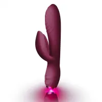 Вібратор-кролик Rocks-Off Every Girl Burgundy, два мотори, різноколірне LED-підсвічування, потужний — Просмотреть изображение 2