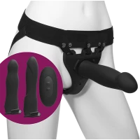 Набір для страпона з вібрацією Doc Johnson Body Extensions - BE Naughty - Black — Переглянути зображення 1