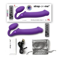 Безремінний страпон з вібрацією Strap-On-Me Vibrating Violet XL, діам. 4,7см, пульт ДК, регульований — Переглянути зображення 6