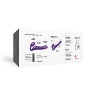 Безремінний страпон з вібрацією Strap-On-Me Vibrating Violet XL, діам. 4,7см, пульт ДК, регульований — Переглянути зображення 8