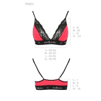 Еластичний топ з мереживом Passion PS001 TOP L, red-black — Просмотреть изображение 5