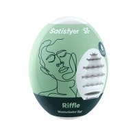 Самозмащувальний мастурбатор-яйце Satisfyer Masturbator Egg Riffle, одноразовий, не потребує змазки — Переглянути зображення 1
