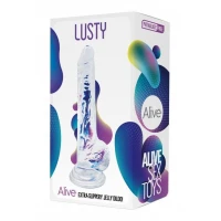 Прозорий фалоімітатор Alive Jelly Dildo Lusty, ТПЕ, присоска, діаметр 3,2см, довжина 18см — Переглянути зображення 2