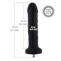 Силіконовий фалоімітатор для секс-машин Hismith 7.1″ Anal Dildo Black, система KlicLok — Переглянути зображення 6