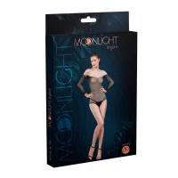 Сітчасте боді зі стразами Moonlight Model 09 XS-L Black, відкриті плечі — Переглянути зображення 3