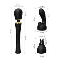 Вібромасажер з насадками Zalo — Kyro Wand Obsidian Black — Переглянути зображення 2