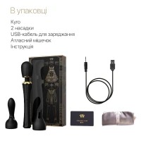 Вібромасажер з насадками Zalo — Kyro Wand Obsidian Black — Переглянути зображення 7