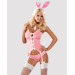 Еротичний костюм зайчика Obsessive Bunny suit 4 pcs costume pink S/M, рожевий, топ з підв’язками