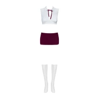 Еротичний костюм студентки Obsessive Student 4 pcs costume L/XL, топ, спідниця, стринги, гольфи — Переглянути зображення 5