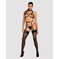 Портупея на груди Obsessive A740 harness black O/S, штучна шкіра — Переглянути зображення 3